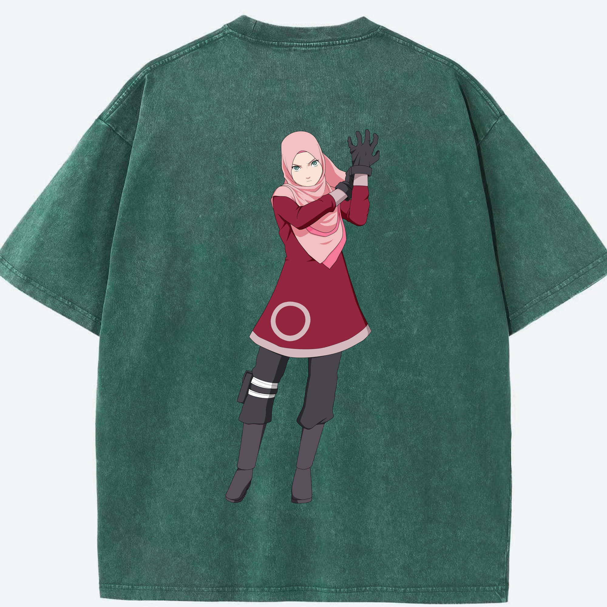 （画像用） NARUTO -ナルト- 春野サクラ Haruno Sakura 綿100% ヴィンテージ風 半袖Tシャツ（背面プリント）